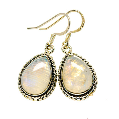 Rainbow Moonstone Earrings handcrafted by Ana Silver Co - EARR413753