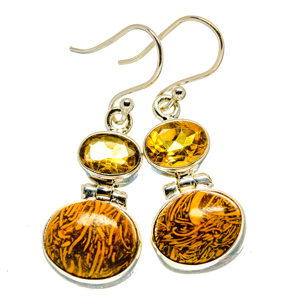 Coquina Jasper Earrings handcrafted by Ana Silver Co - EARR413765