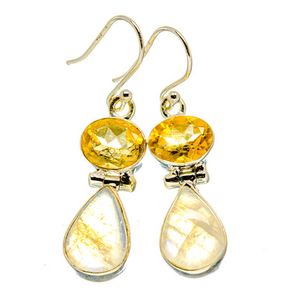 Rainbow Moonstone Earrings handcrafted by Ana Silver Co - EARR413767