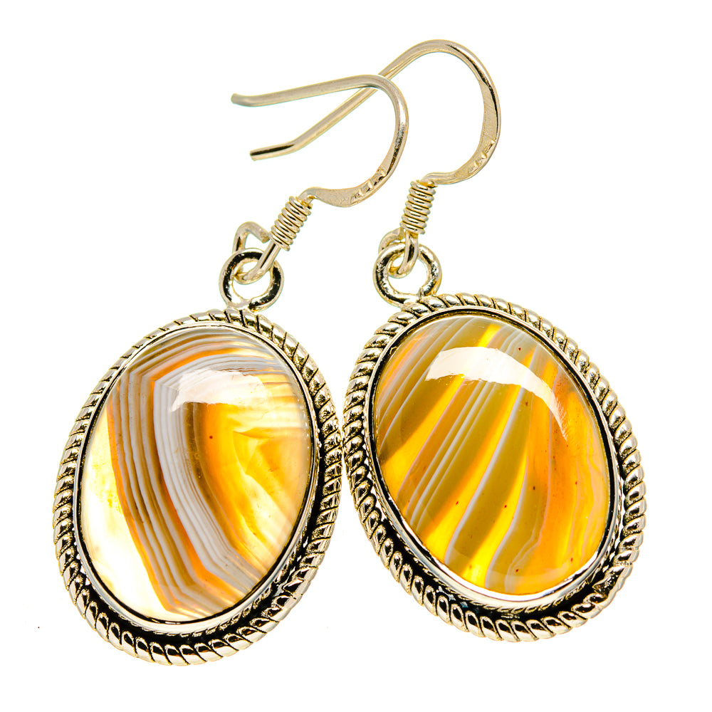 Botswana Agate Earrings handcrafted by Ana Silver Co - EARR413771