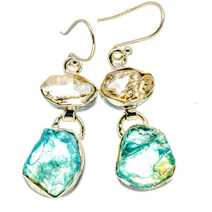 Blue Fluorite Earrings handcrafted by Ana Silver Co - EARR413777