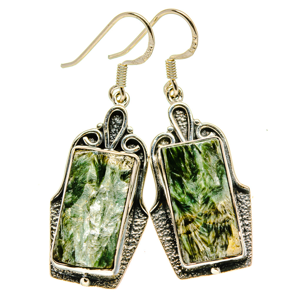 Seraphinite Earrings handcrafted by Ana Silver Co - EARR413786