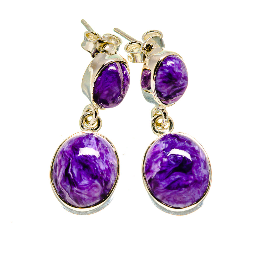 Charoite Earrings handcrafted by Ana Silver Co - EARR413798