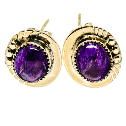 Charoite Earrings handcrafted by Ana Silver Co - EARR413799
