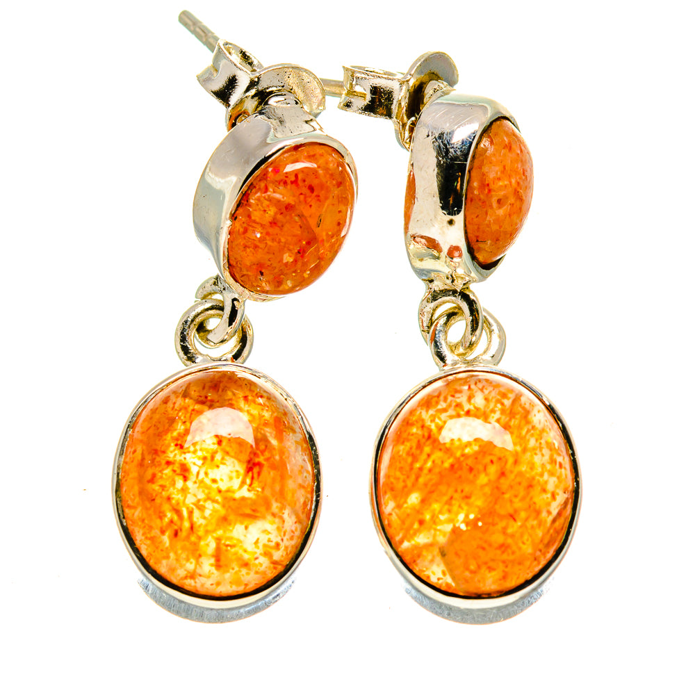 Sunstone Earrings handcrafted by Ana Silver Co - EARR413801