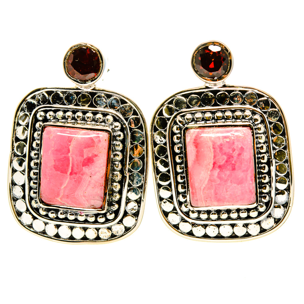 Rhodochrosite Earrings handcrafted by Ana Silver Co - EARR413803