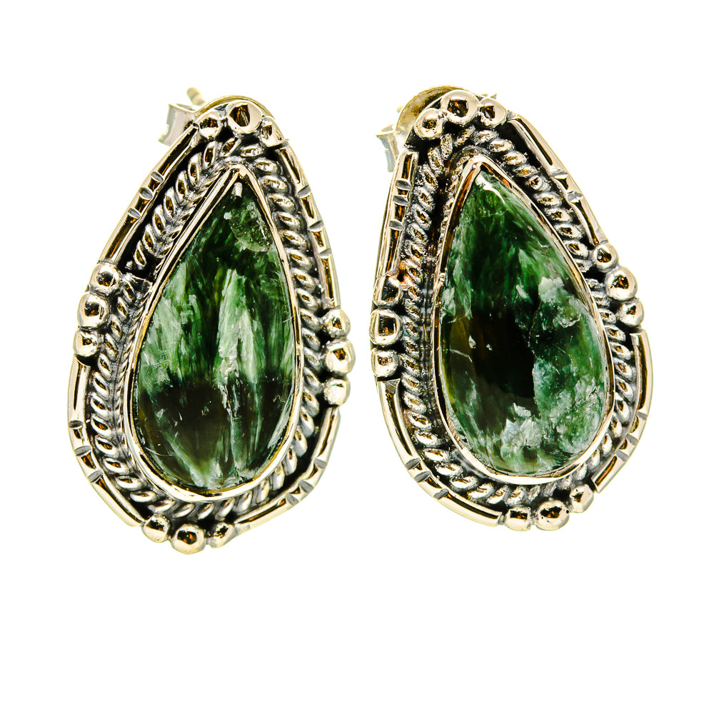 Seraphinite Earrings handcrafted by Ana Silver Co - EARR413810