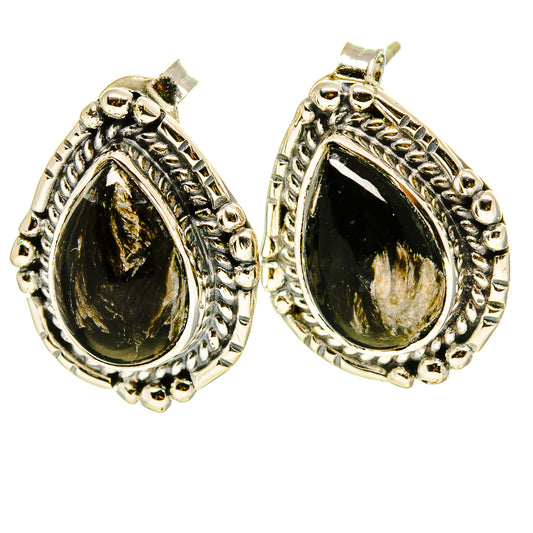 Golden Seraphinite Earrings handcrafted by Ana Silver Co - EARR413818