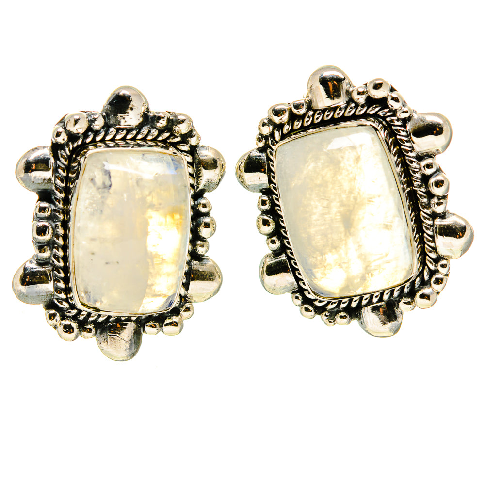 Rainbow Moonstone Earrings handcrafted by Ana Silver Co - EARR413823