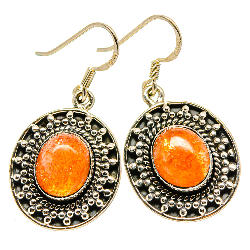 Sunstone Earrings handcrafted by Ana Silver Co - EARR413846