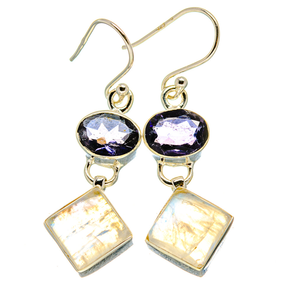 Rainbow Moonstone Earrings handcrafted by Ana Silver Co - EARR413853