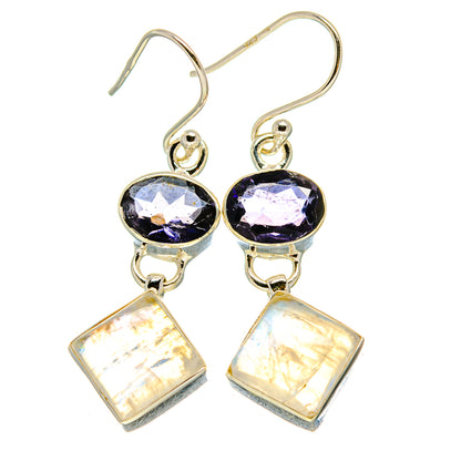 Rainbow Moonstone Earrings handcrafted by Ana Silver Co - EARR413853