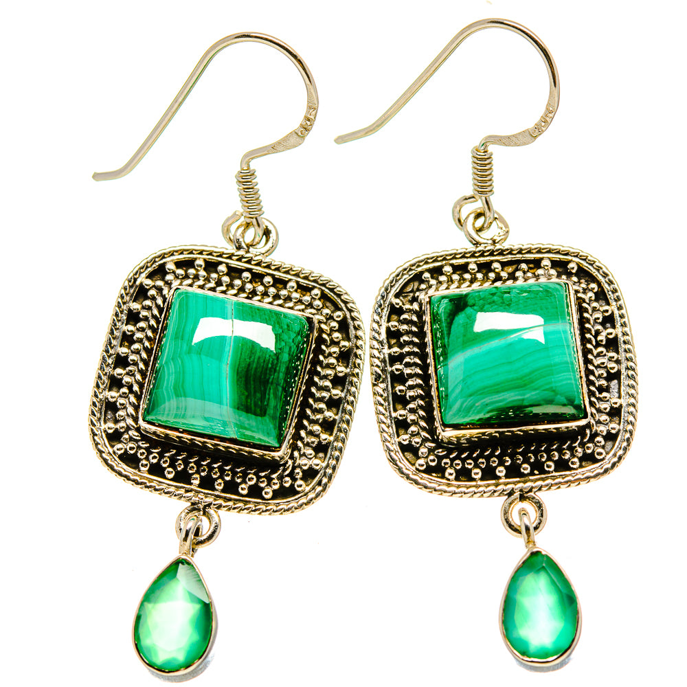 Malachite Earrings handcrafted by Ana Silver Co - EARR413861