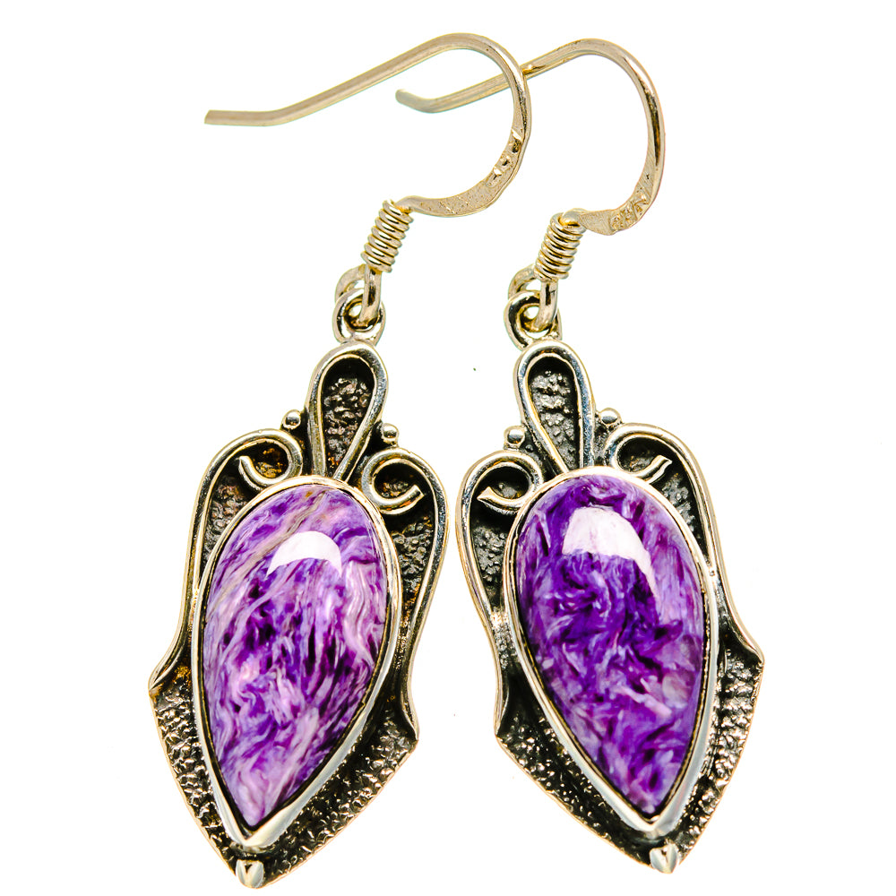 Charoite Earrings handcrafted by Ana Silver Co - EARR413864