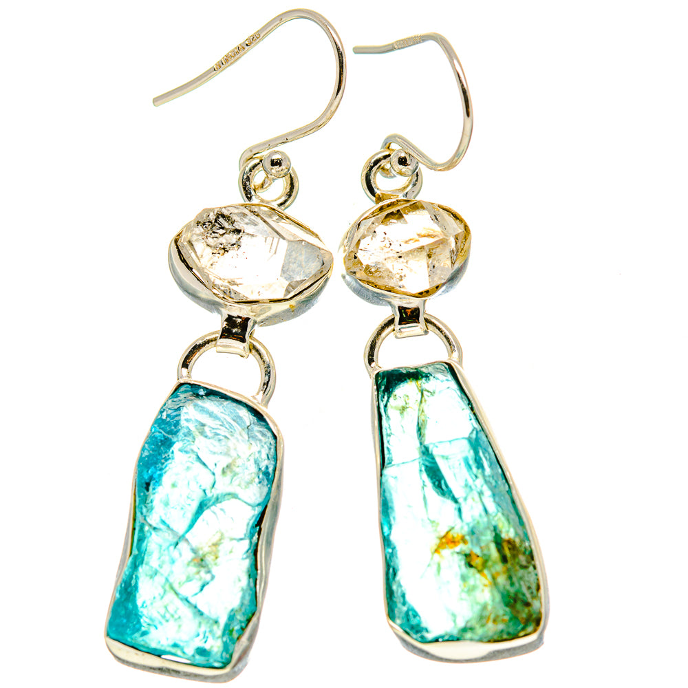 Blue Fluorite Earrings handcrafted by Ana Silver Co - EARR413871