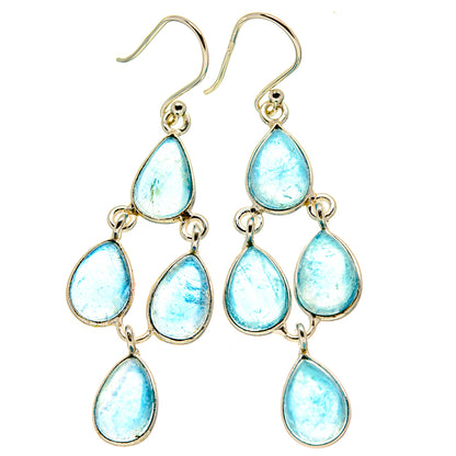 Blue Fluorite Earrings handcrafted by Ana Silver Co - EARR413882