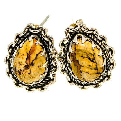 Picture Jasper Earrings handcrafted by Ana Silver Co - EARR413885