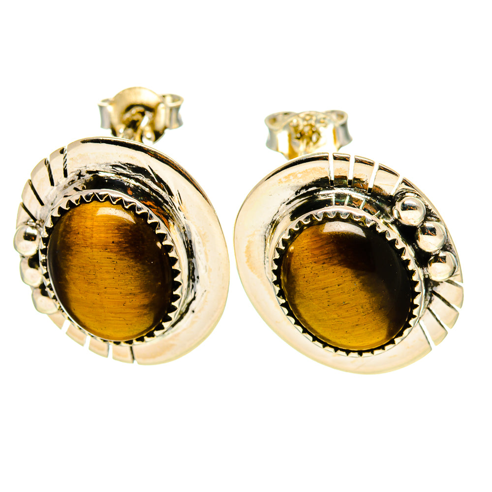 Tiger Eye Earrings handcrafted by Ana Silver Co - EARR413888
