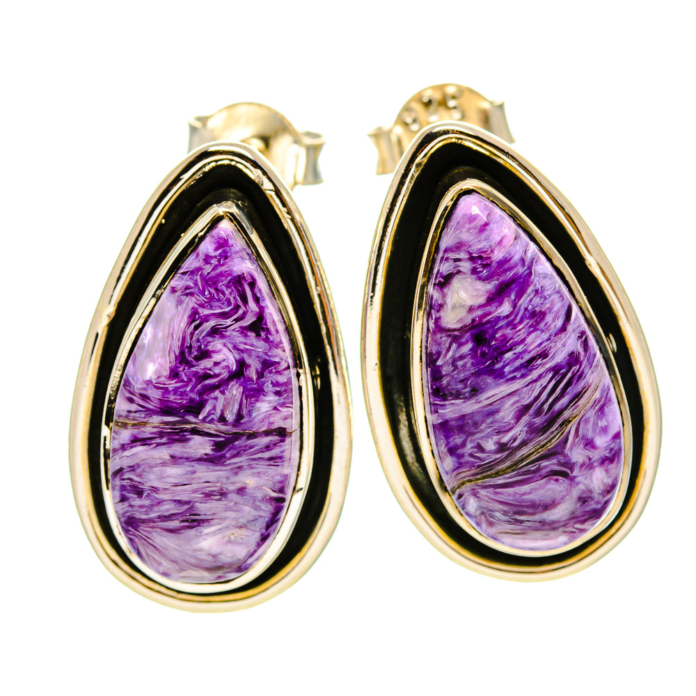 Charoite Earrings handcrafted by Ana Silver Co - EARR413898