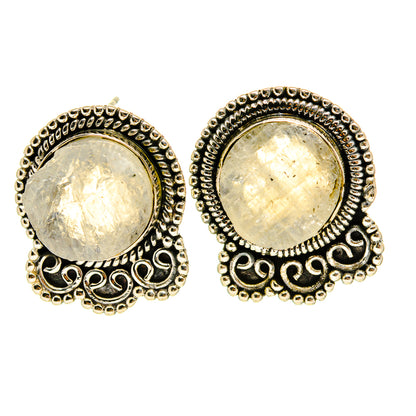 Rainbow Moonstone Earrings handcrafted by Ana Silver Co - EARR413899