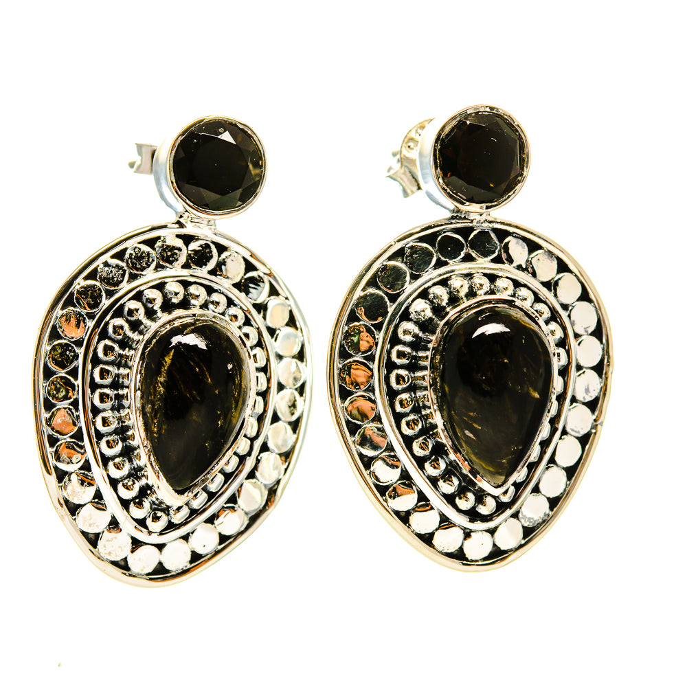 Golden Seraphinite Earrings handcrafted by Ana Silver Co - EARR413901