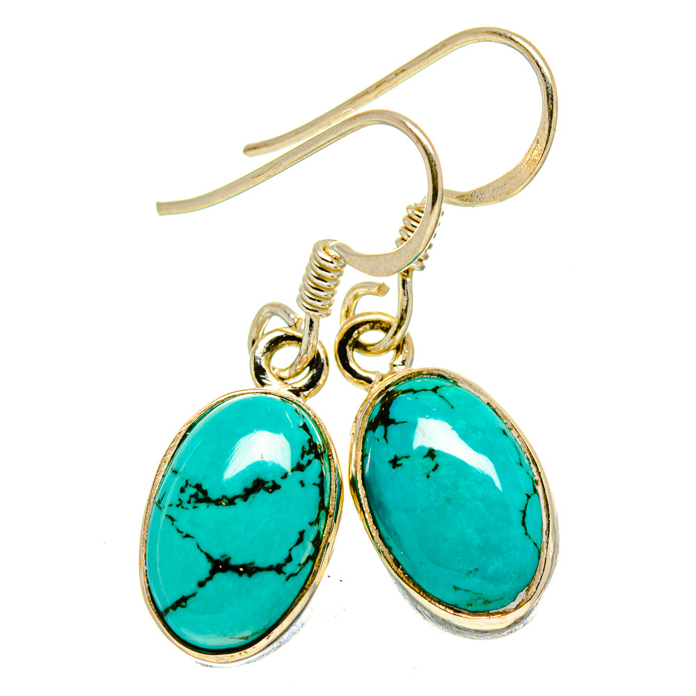 Tibetan Turquoise Earrings handcrafted by Ana Silver Co - EARR413913