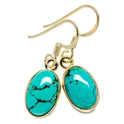 Tibetan Turquoise Earrings handcrafted by Ana Silver Co - EARR413913