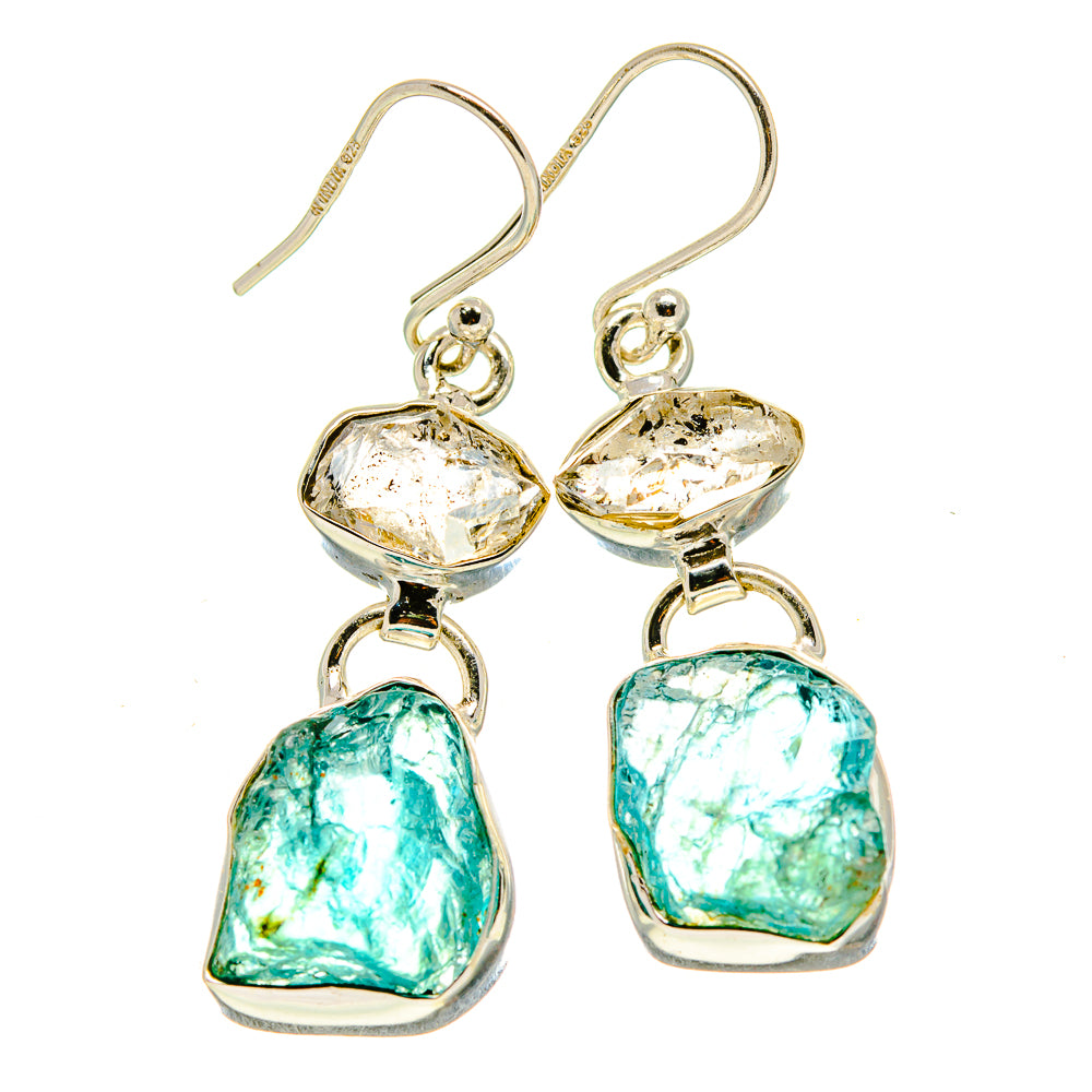 Blue Fluorite Earrings handcrafted by Ana Silver Co - EARR413914