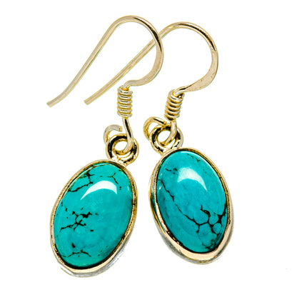Tibetan Turquoise Earrings handcrafted by Ana Silver Co - EARR413922