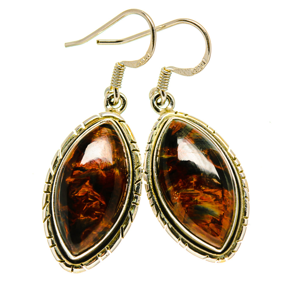 Golden Pietersite Earrings handcrafted by Ana Silver Co - EARR413926