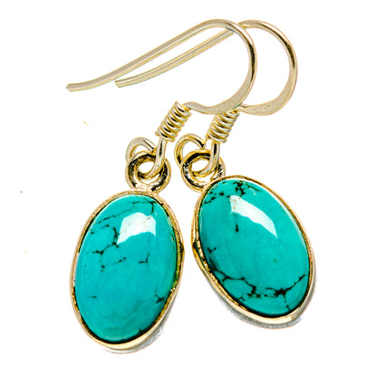 Tibetan Turquoise Earrings handcrafted by Ana Silver Co - EARR413952