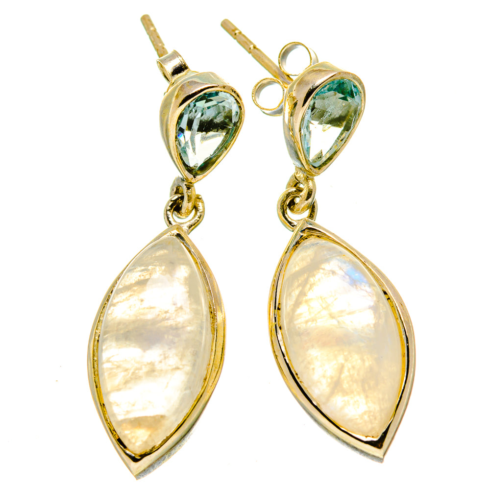 Rainbow Moonstone Earrings handcrafted by Ana Silver Co - EARR413956