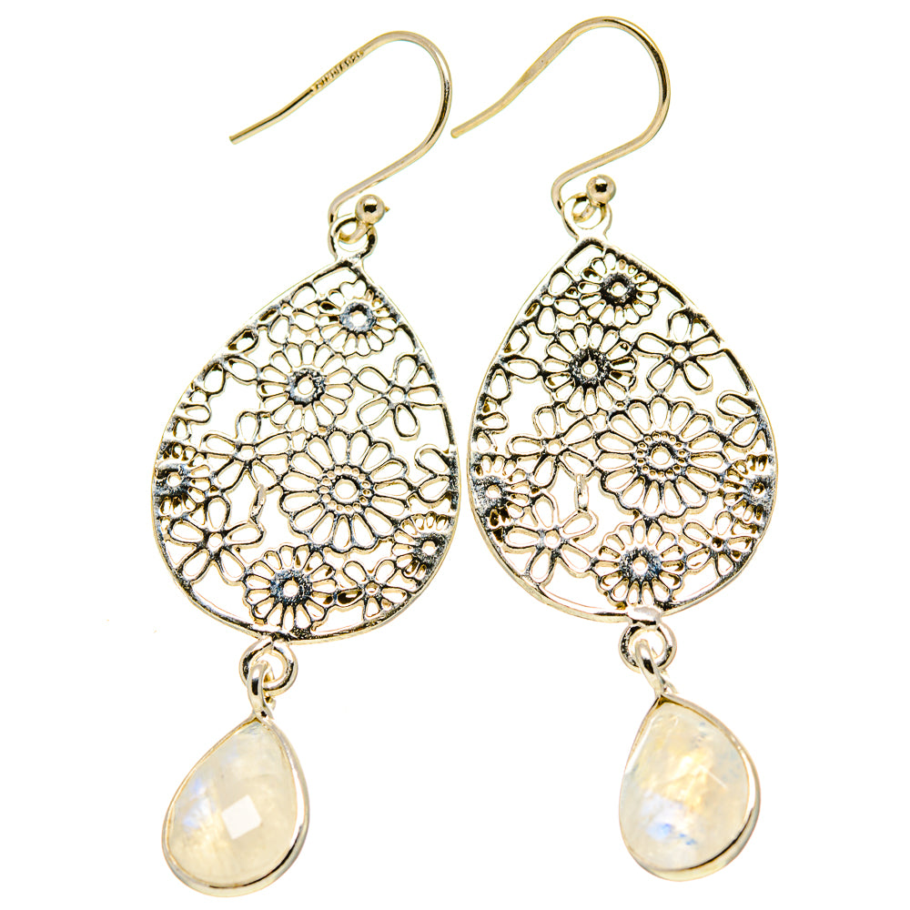 Rainbow Moonstone Earrings handcrafted by Ana Silver Co - EARR413959