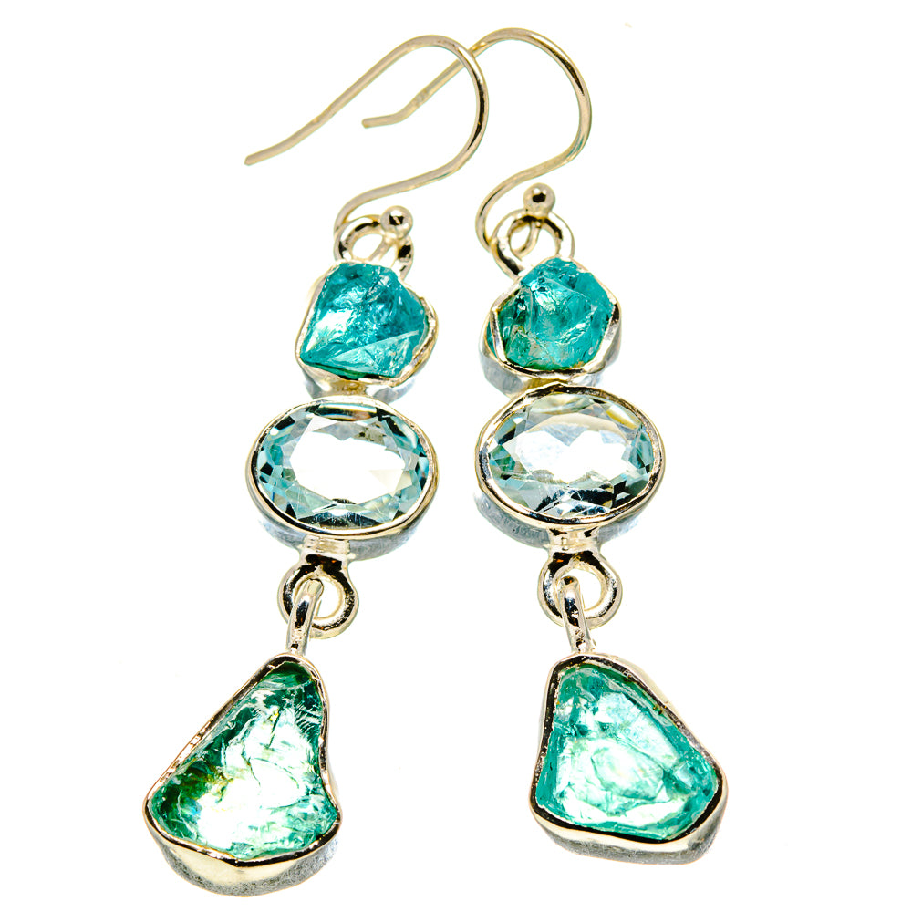 Blue Fluorite Earrings handcrafted by Ana Silver Co - EARR413963