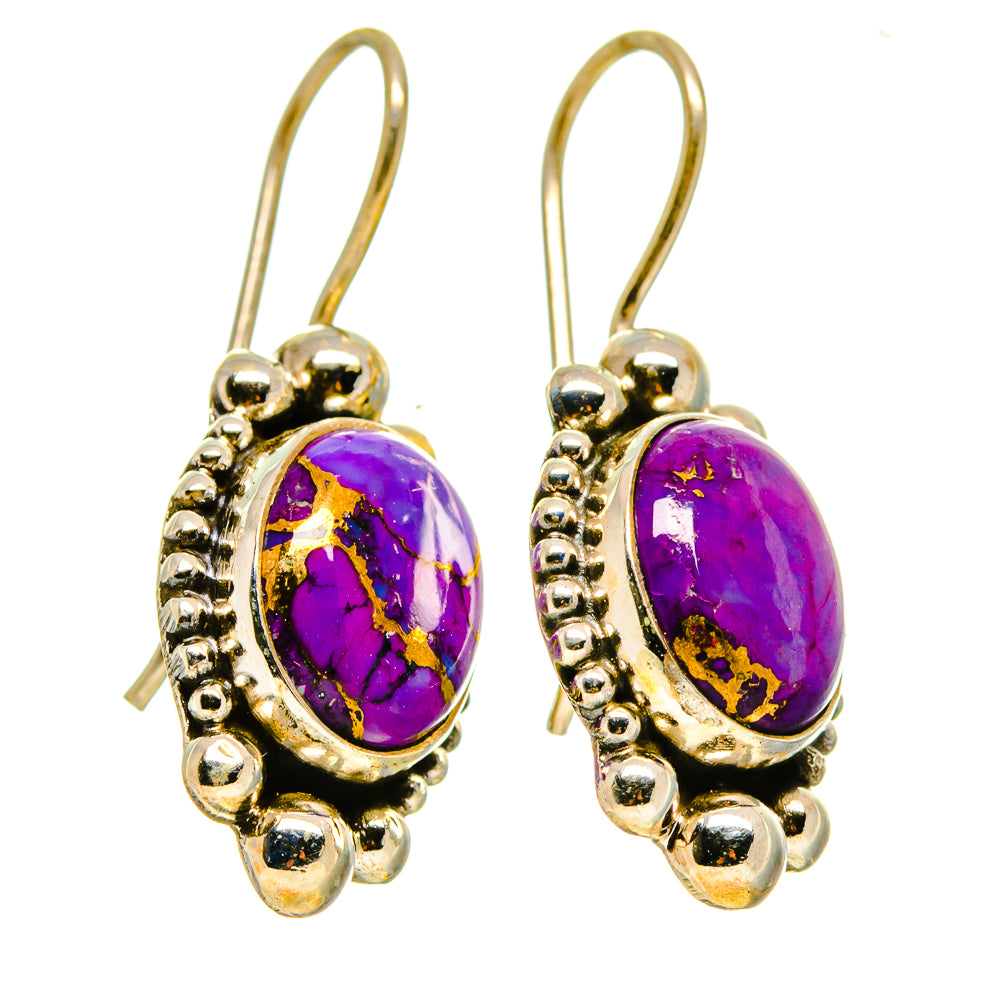 Purple Copper Composite Turquoise Earrings handcrafted by Ana Silver Co - EARR413964