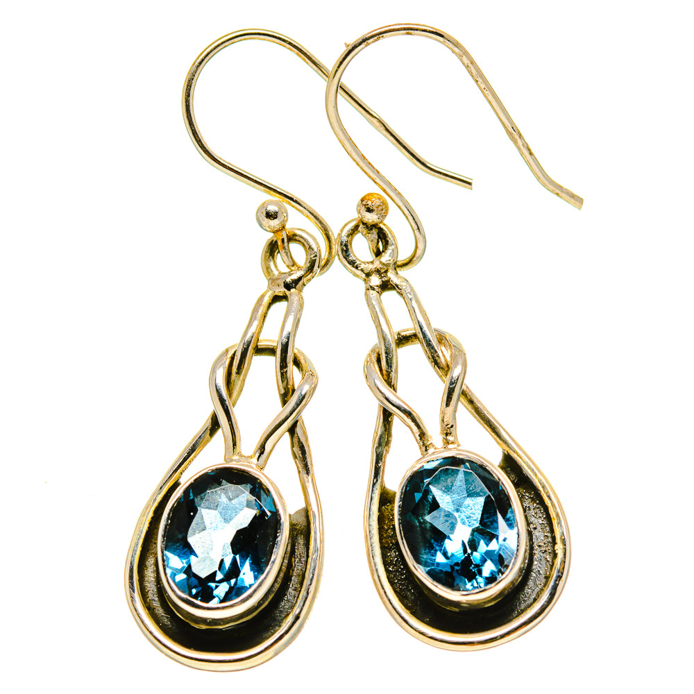 London Blue Topaz Earrings handcrafted by Ana Silver Co - EARR413978