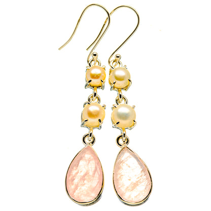 Rose Quartz Earrings handcrafted by Ana Silver Co - EARR413984