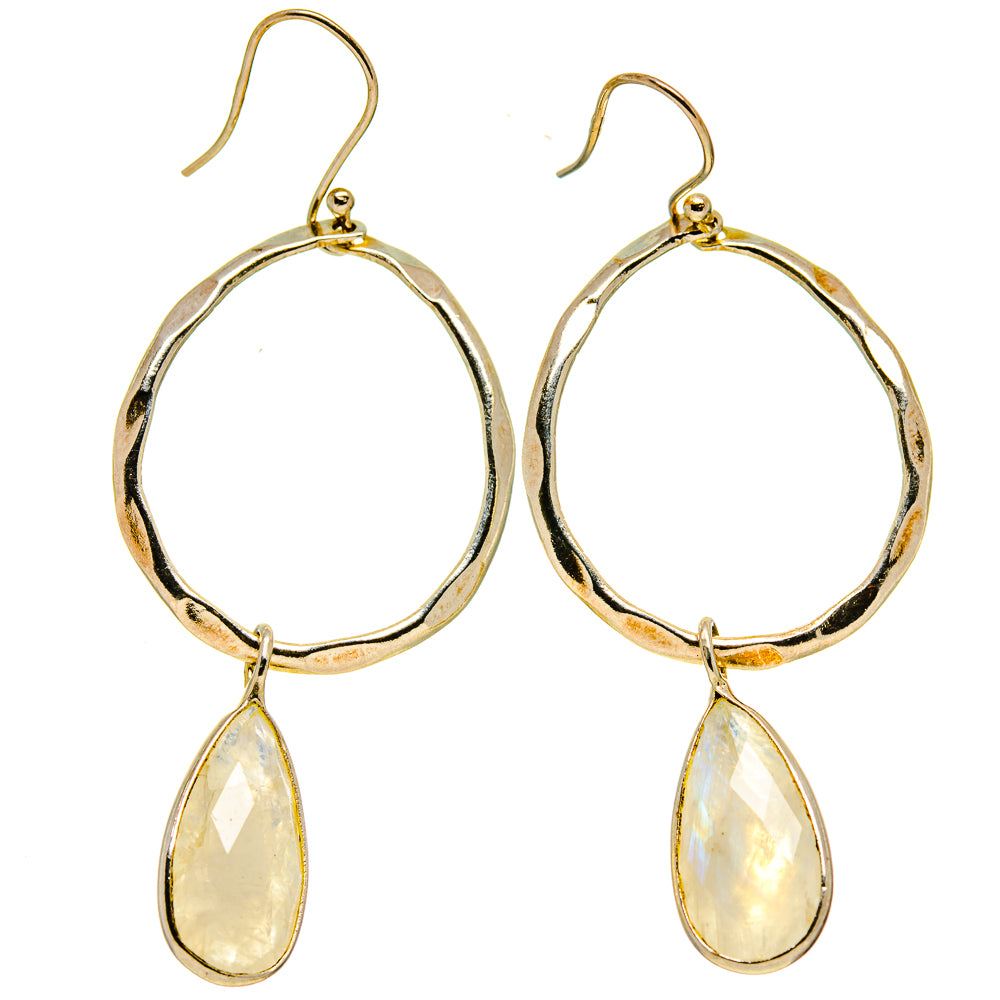 Rainbow Moonstone Earrings handcrafted by Ana Silver Co - EARR413985