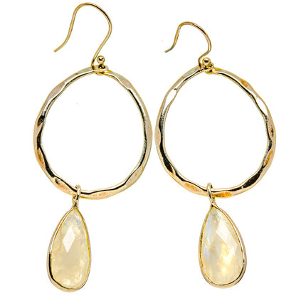 Rainbow Moonstone Earrings handcrafted by Ana Silver Co - EARR413985