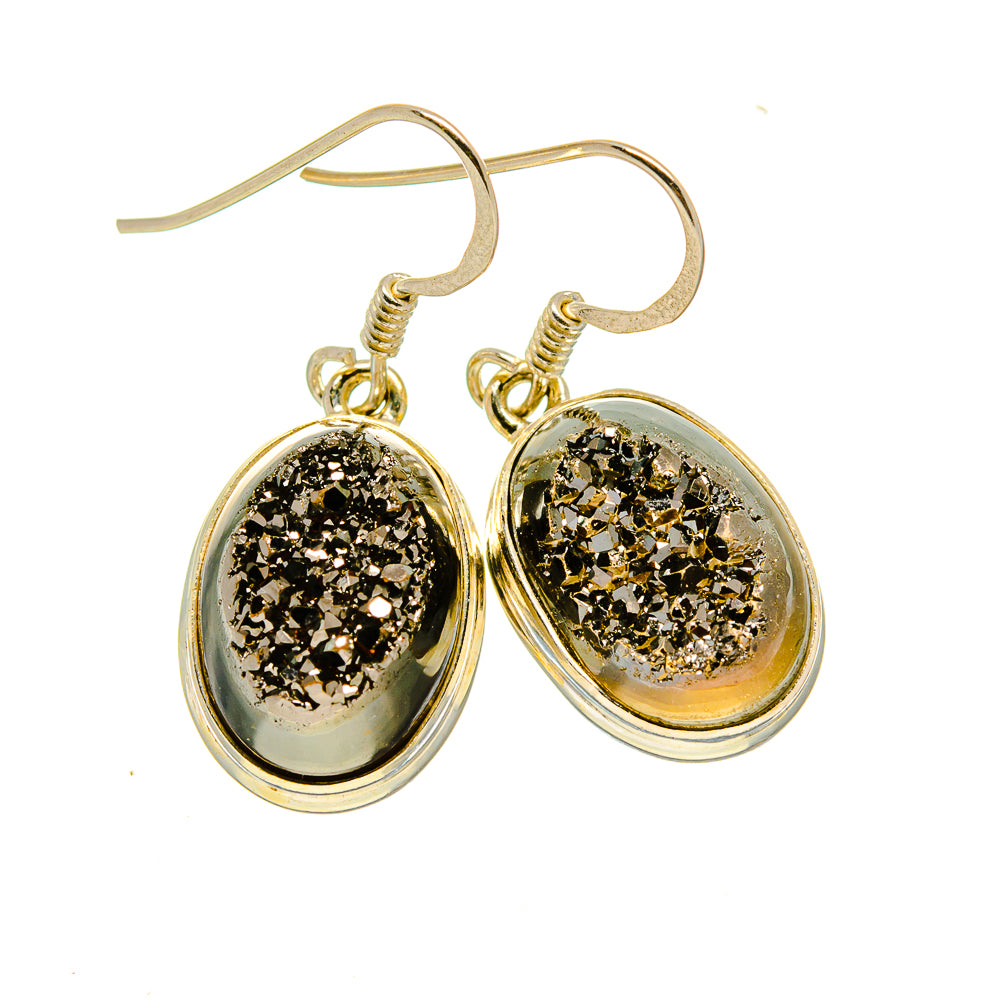 Hematite Druzy Earrings handcrafted by Ana Silver Co - EARR413993