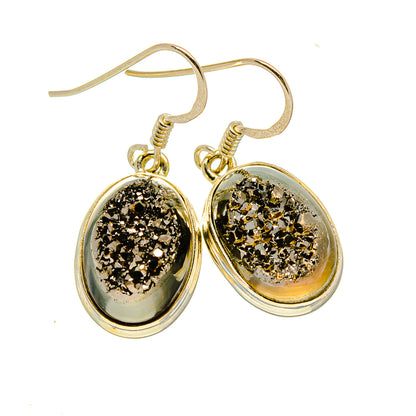 Hematite Druzy Earrings handcrafted by Ana Silver Co - EARR413993