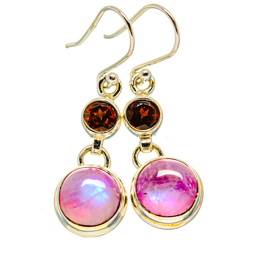 Pink Moonstone Earrings handcrafted by Ana Silver Co - EARR413997