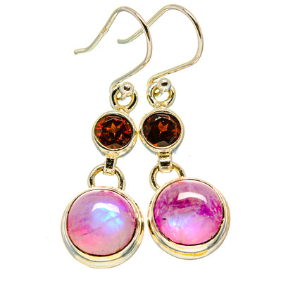 Pink Moonstone Earrings handcrafted by Ana Silver Co - EARR413997