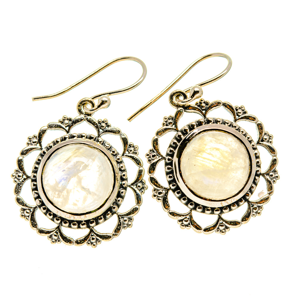 Rainbow Moonstone Earrings handcrafted by Ana Silver Co - EARR414004