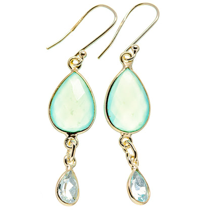 Aqua Chalcedony Earrings handcrafted by Ana Silver Co - EARR414008