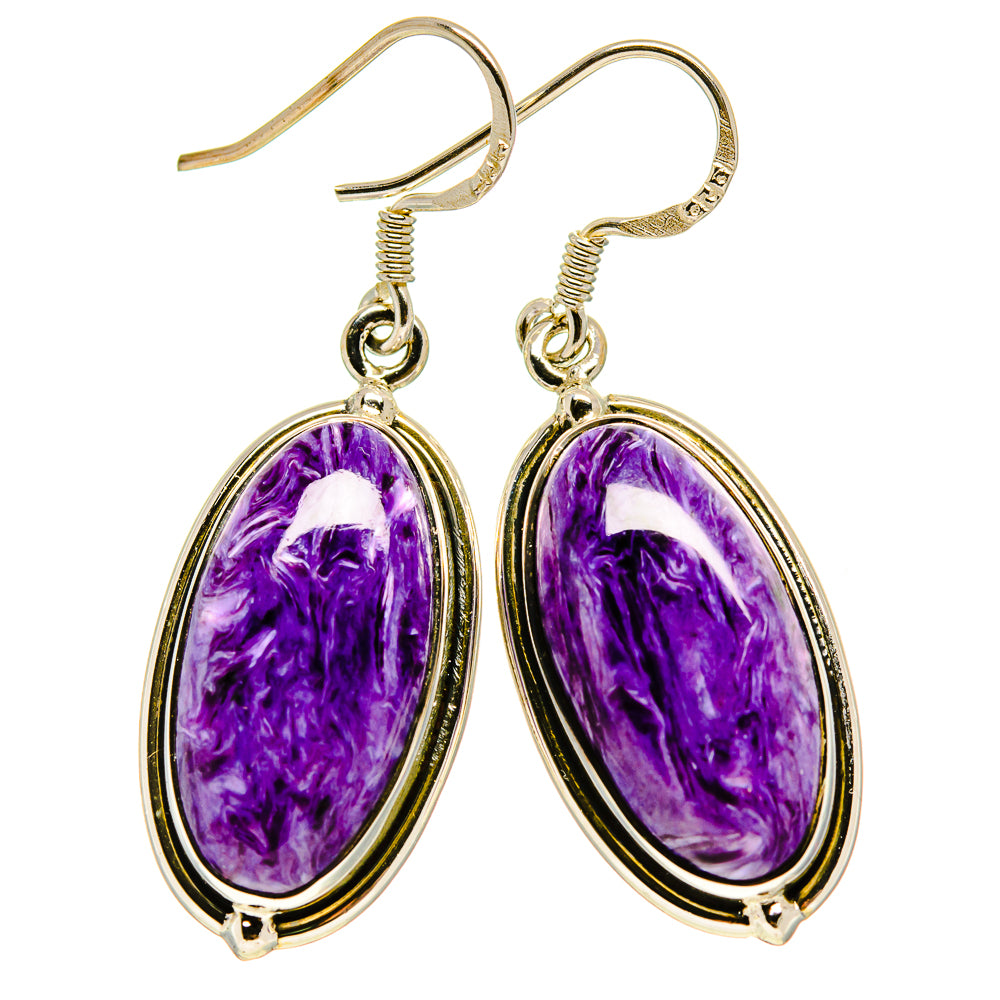 Charoite Earrings handcrafted by Ana Silver Co - EARR414015