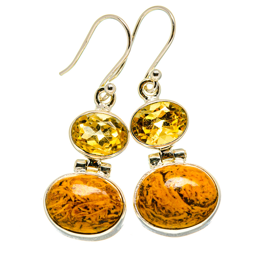 Picture Jasper Earrings handcrafted by Ana Silver Co - EARR414019