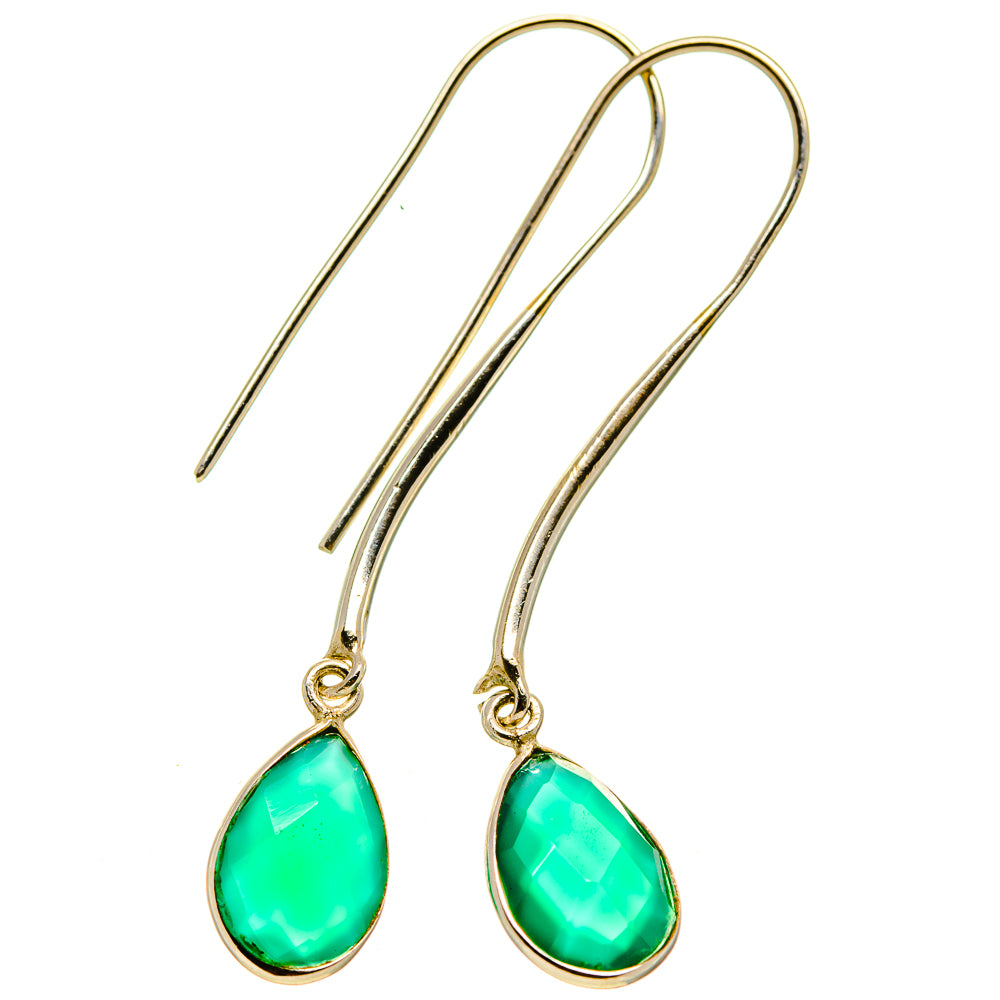 Green Onyx Earrings handcrafted by Ana Silver Co - EARR414024