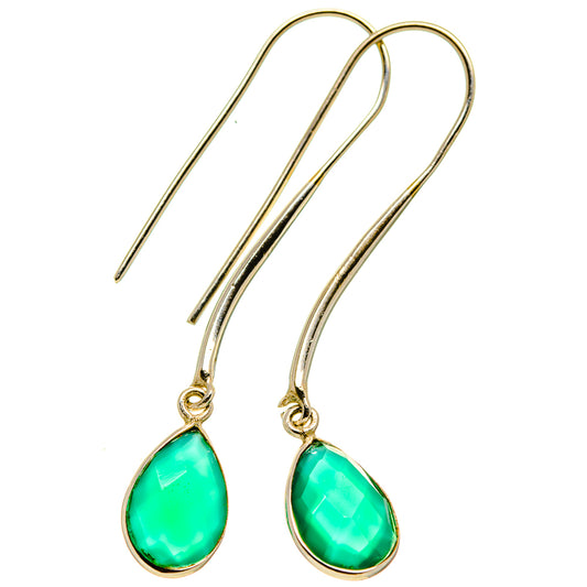 Green Onyx Earrings handcrafted by Ana Silver Co - EARR414024