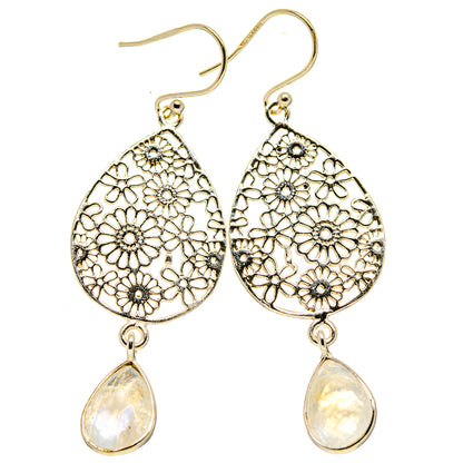 Rainbow Moonstone Earrings handcrafted by Ana Silver Co - EARR414027